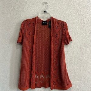 Axcess Rust Knit Cardigan Sweater Short Sleeve size Medium Short Sleeve